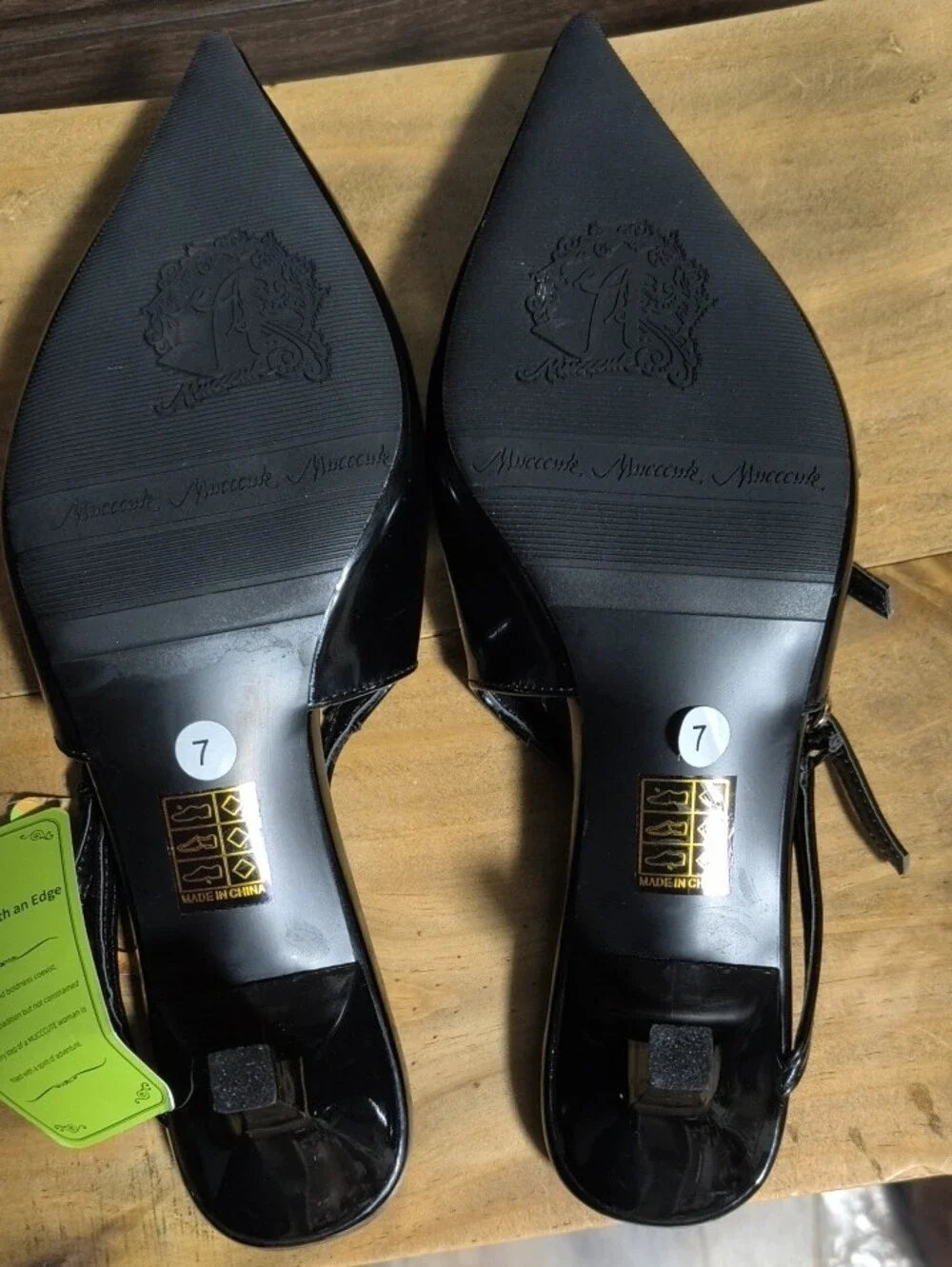 Black Pointed Slingback Heels